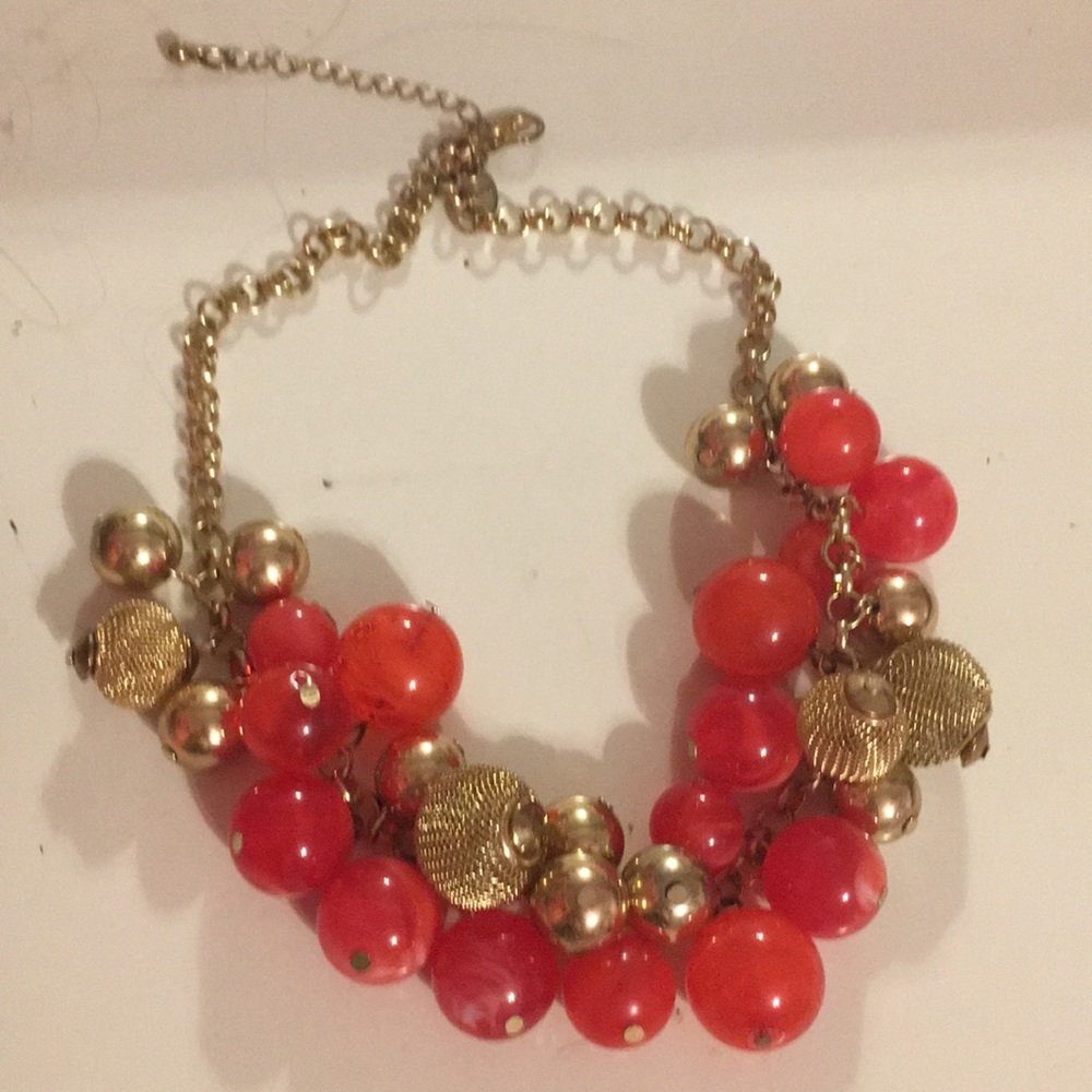 Gold and Coral Necklace